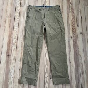 Express Mens Slim Straight Chino Pants Khaki 34x32 Cotton Preppy Stretch Casual